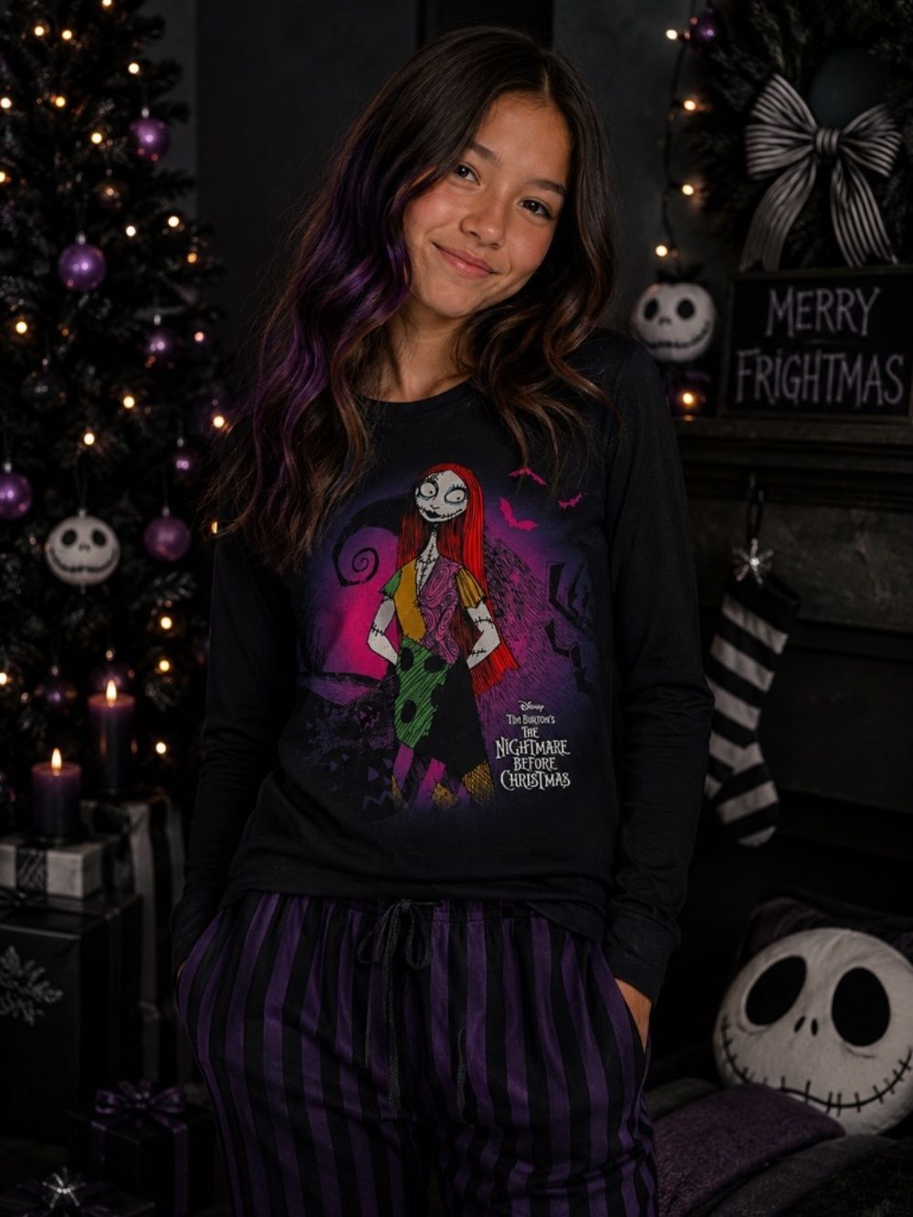Disney Sally Nightmare Before Christmas Youth Small Long Sleeve Shirt